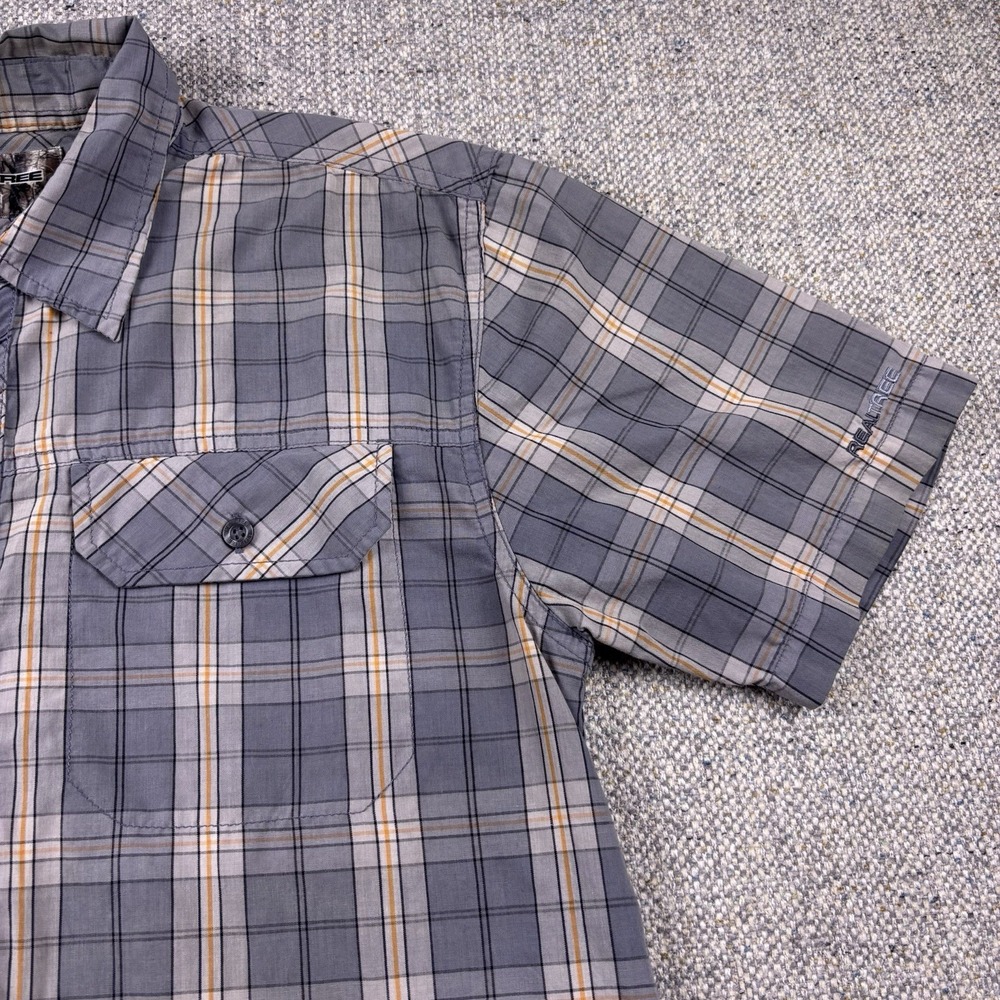 Realtree Shirt Men's M Gray Plaid Short Sleeve Button Up Camp - Picture 3 of 7